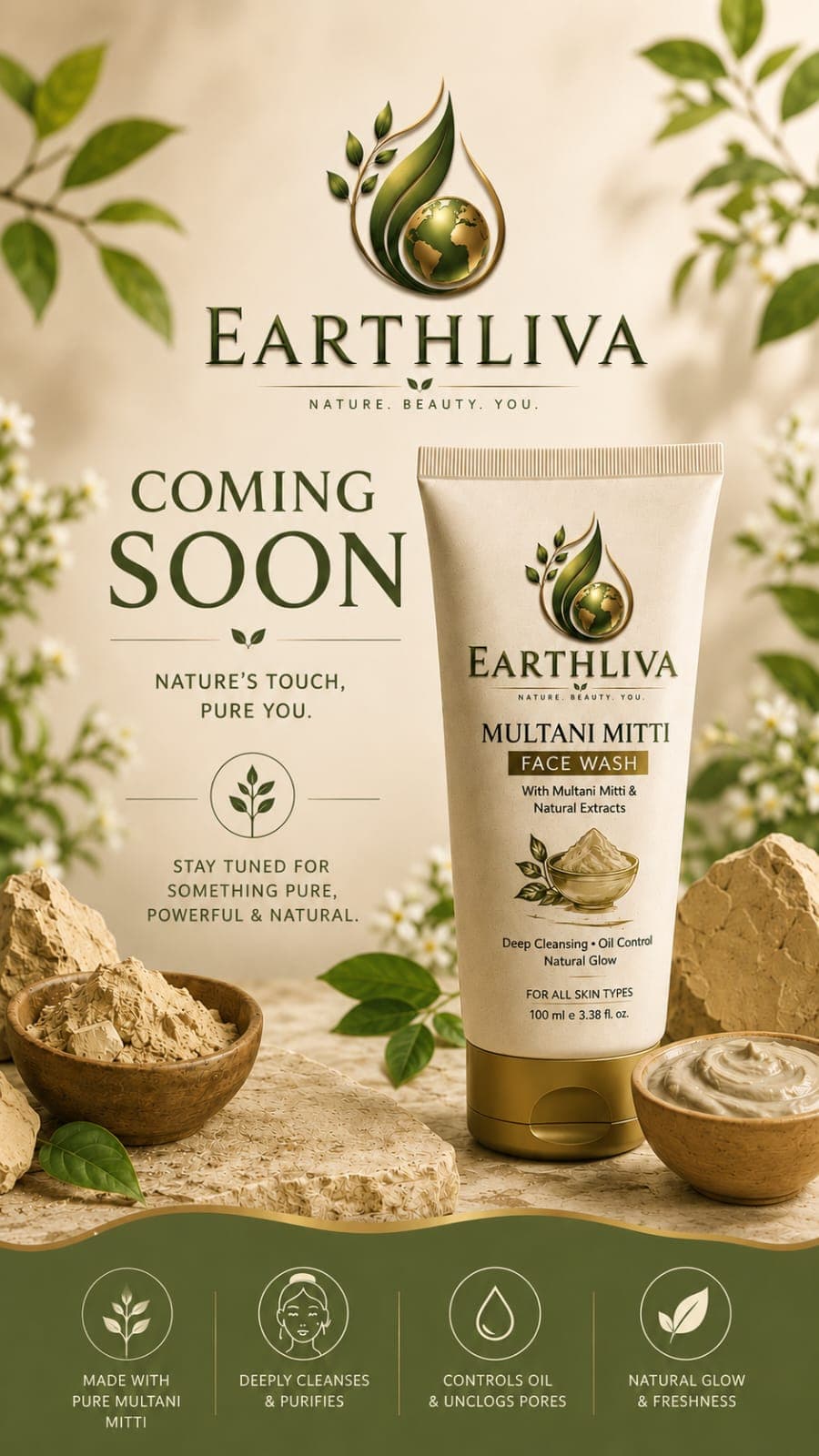 EarthLiva Multani Mitti Face Wash — Nature's Touch, Pure You